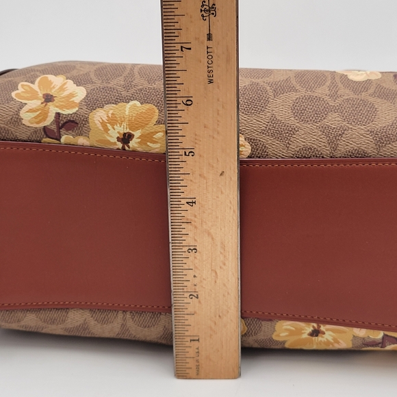 Coach Edie 31 Signature Coated Canvas /Leather Rust Prairie Floral-🔥LIKE NEW🔥 - Picture 14 of 16
